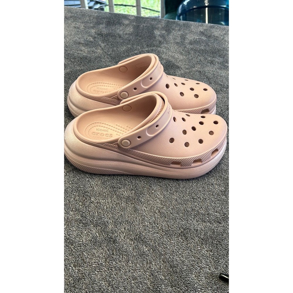 Crocs Classic Crush Clog Pearlized Pink Platform Sandals Womens 10 Mens 8